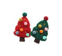 UTHCLO 2 Piezas Juego de Broches Navideños de Fieltro Diseño de Árbol de Navidad, Broches Vintage Resistentes para Fiestas y Disfraces, Accesorios de Navidad Clásicos Color Aleatorio