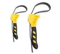 UTHCLO 2 piezas Llave de Correa Multiusos Ajustable para Filtro de Aceite y Fontanería Amarillo Herramienta Resistente para Mecánicos y Bricolaje
