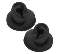 UTHCLO 2 Piezas Modelos de Orejas de Silicona Flexible Negro, Auricular Falso Realista Izquierdo y Derecho, Molde Anatómico para Práctica de Perforación y Escaparate de Pendientes, Kit