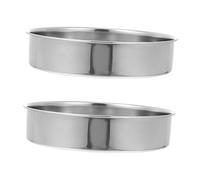 UTHCLO 2 piezas Platos Redondos Inoxidable para Servir Comida al Vapor Bandejas Prácticas para Noodles Fríos Pasteles y Snacks Utensilios de Cocina