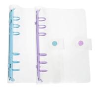 UTHCLO 2 piezas PVC Funda Cuaderno Anillas Transparente Desmontable Colores y Azul para Oficina y Escuela