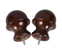 UTHCLO 2 Piezas Remates Decorativos de Madera para Barra de Cortina de 29 Mm, Color Café, Diseño en Forma de Hongo, para Extremos de Varillas Romanas y Decoración de Ventanas