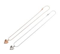 UTHCLO 2 Unidades Collar de Recuerdo para Mascotas con Urna Forma de Corazón y Huella de Colgantes para Cenizas de Perro y Gato Joyería Conmemorativa Portátil Plata y Rosa