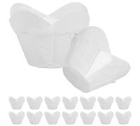 UTHCLO 200 Moldes de Papel para Hornear Estilo Loto Tamaño Mediano Antigrasa Capacillos para Cupcakes y Muffins Color Blanco Ideales para Postres Fiestas y Uso Estándar