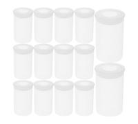 UTHCLO 200piezas Unidades Bote Transparente con Tapa Caja Cilíndrica para Almacenamiento de Carretes Cuentas de Llaves y Pequeños Accesorios Diseño Portátil y para Uso