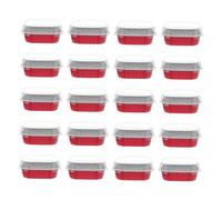 UTHCLO 20juegos Caja Para Hornear Moldes Cuadrados De Aluminio Recipientes Para Postres Prácticos Moldes Para Pudín Para Hacer y Hornos Suministros Para Hornear