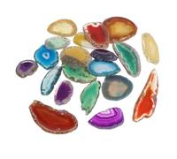UTHCLO 20piezas Ágata Coloreada Naturales Rebanadas De Ágata Perforadas Para Decoración De Campanillas Accesorios De Joyería Diy Para Cadenas De Suéter