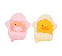 UTHCLO 2piezas Baño Para Niño Niña De Algodón Suave Con Motivos Infantiles Toallas Exfoliantes Para Limpieza Profunda y Secado Esponjas Baño Bebés Con Anilla Colgable Para Recién Nacid