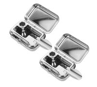 UTHCLO 2piezas Ceniceros Portátiles Mini Cenicero de Acero Inoxidable con Tapa Prueba de Viento para Coche para Picnic y Senderismo