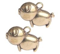 UTHCLO 2piezas Llaveros De Cerdo Vintage Colgantes Para Manualidades Accesorios De Decoración Diy Para Claves y Escritorios