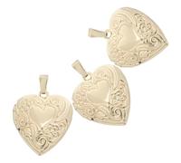 UTHCLO 3 Colgantes de Medallón de Corazón de Metal Pequeños Colgantes Forma de Corazón para Joyería DIY Caja para Fotos Abierta Accesorios para Regalos y Recuerdos Obsequios