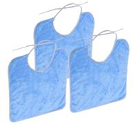 UTHCLO 3 piezas Baberos para Adultos Mayores de de Ropa y Reutilizable para Comidas de Usar y Limpiar para Cuidadores y Hospitales Azul Pequeño