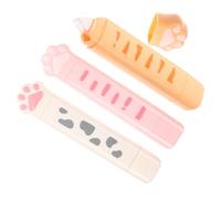 UTHCLO 3 piezas Cinta Correctora Doble Cabeza Pata de Gato Colores Rosa Blanco Naranja Práctica para Estudiantes Útiles Escolares Diarios Adhesiva Ergonomía Antideslizante