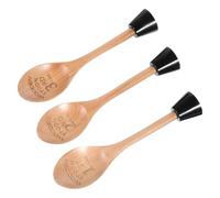 UTHCLO 3 piezas Trofeos de Cuchara de Madera Grabados para Concursos de Cocina Set de Premios Únicos con Base de Madera Regalo para Chefs y Competiciones Culinarias