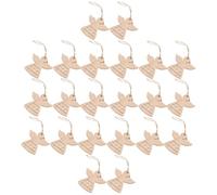 UTHCLO 36 Figuras de Ángeles de Madera Natural sin Terminar para Manualidades Adornos Colgantes Blancos para Pintar Pack de 6 Unidades Decoración Navideña DIY para Árbol y Hogar