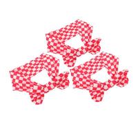 UTHCLO 3piezas Diadema Lazo Color Rojo y Claro Cuadros Elástica y Cómoda para Niñas de Meses para Fiestas de Cumpleaños y Uso Diario