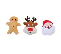 UTHCLO 3piezas Juguetes De Peluche con Catnip para Perros Resistente Mordida Juguete De Masticar Interactivo Estilo Navideño Random