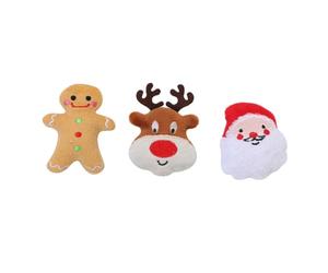 UTHCLO 3piezas Juguetes De Peluche con Catnip para Perros Resistente Mordida Juguete De Masticar Interactivo Estilo Navideño Random