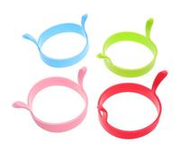 UTHCLO 4 Anillos Redondos de Silicona para Freír Huevos con Doble Asa, Molde Antiadherente Fácil de Usar para Cocina y Desayuno