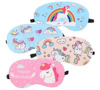 UTHCLO 4 piezas Antifaz para Dormir con Diseño Unicornio de Máscaras Oculares Cómodas y Bloqueadoras de Luz Material Transpirable y Elástico para Viajes Estudiantes y Oficina