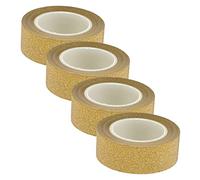 UTHCLO 4 rollos Cintas Washi Glitter Adhesiva Decorativa para DIY Manualidades Scrapbooking y Álbumes Cinta con Diseño Brillante para Proyectos y Decoración de Fotos