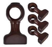 UTHCLO 4 Soportes de Madera para Barra de Cortina 28 Mm, Color Marrón Oscuro, Soporte Central de Pared para Barra Única, Accesorios para Cortinas en Sala de Estar, Paquete de 4