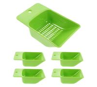 UTHCLO 5 Piezas Pala para Grava de Pecera de Plástico Verde 5 Piezas, Limpiador de Acuarios Multifuncional para Sustrato y Desechos, Herramienta Ergonómica para Mantenimiento de Peceras y