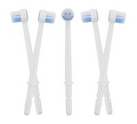 UTHCLO 5 Piezas Puntas de Repuesto de Plástico para Irrigador Bucal, Cabezal Redondo para Cepillo de Dientes, Pack de 5 Unidades, Cerdas Suaves Compatibles con Irrigadores Generales,