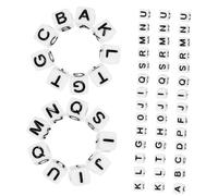 UTHCLO 500 piezas Abalorios de Letras Acrílico para DIY Perlas para Pulseras y Collares Abalorios de Joyería Multifuncionales Color Blanco y Negro