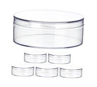 UTHCLO 6 Cajas Redondas Transparentes con Tapa Organizador Pequeño para Dulces Joyas y Manualidades Caja de Almacenamiento Compacta de 12X4 CM Contenedor Portátil para Recuerdos de