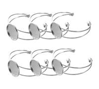 UTHCLO 6 Piezas Bases de Pulsera de Cobre Redondas de Ajustables Forma para Colgantes DIY Cadenas para Hacer Joyas Color Plata