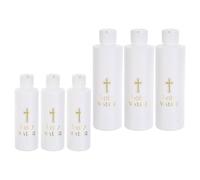 UTHCLO 6 Piezas Botellas de Agua Cristianas Cruz Decorativa, 6 Unidades (3X250 Ml 3X118 Ml), Botellas Recargables para Uso Sacramental, Portátiles y Herméticas, Ideales para Bautizos y