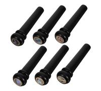 UTHCLO 6 Piezas Ebony Bridge Pins With Abalone Inlay Rings Acoustic Electric Guitar Accessories For Stable String Security And Enhanced Tonal Quality