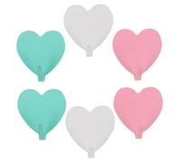 UTHCLO 6 piezas Ganchos Adhesivos Forma de Corazón Resistentes Taladro para Colgar Llaves Toallas y Accesorios Decoración para Habitaciones Salas y Baños