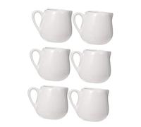 UTHCLO 6 piezas Jarras de Cerámica Blanca con Asa para Leche y Salsa Recipientes Pequeños para Cocina Cafetería y Hogar Decorativas y Funcionales