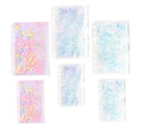 UTHCLO 6 piezas Organizadoras con Cremallera para Tarjetas de Visita Bolsas de Almacenamiento de PVC Resistentes y Anti-desgarro para Papelería de Colores Surtidos para Oficina y