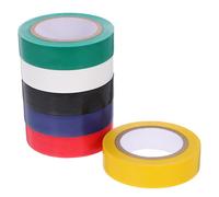 UTHCLO 6 rollos Cinta Aislante Eléctrica de PVC Colores Resistente al Calor y Desgaste Cinta Autoadhesiva para Protección y Agrupación de Cables Paquete para Uso Profesional y Automoción