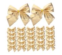UTHCLO 60 Piezas Mini Lazos de Cinta Dorada para Manualidades Adornos y Envoltorios de Regalo Navideños Decoraciones Pequeñas para Árbol de Navidad y Fiestas
