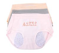 UTHCLO 6piezas Braguitas Menstruales De Algodón Para Mujer Calzoncillos Fisiológicos Absorbentes y Transpirables Protección Periodo Grises Beiges