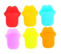 UTHCLO 6Piezas Identificadores Vino de Silicona Forma de Lengua Marcadores Coloridos Reutilizables Fiestas Etiquetas Decorativas Bebidas
