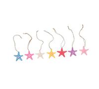 UTHCLO 7 conjuntos Colgantes de Resina con Estrellas de Mar Colores Mediterráneos Decoración Colgante con Cuerda de Cáñamo para Fiestas y Hogar Adornos Resistentes para Acuario y Pared