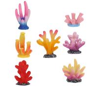 UTHCLO 7 Piezas Decoración de Coral de Resina para Acuario Conjunto Vibrante de Arrecife Adorno para Pecera con Simulación Marina Realista Accesorio para Tanque de Peces Betta Decoración