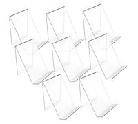 UTHCLO 8 piezas Soporte de Acrílico Transparente para Revistas y Archivos Exhibidor de Libros Estable y para Oficina Diseño Antideslizante