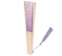 UTHCLO Abanico Plegable Japonés Artesanal para Baile Diseño Floral Morado, Abanicos Plegables Portátiles para Fiestas y Decoración del Hogar, Ventilador Manual Ligero y Elegante