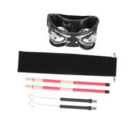 UTHCLO Accesorios para Batería con Cepillos de Bambú Metal y Cascabel de Pedal Incluye Bolsa de Almacenamiento para Práctica y Bandas Juveniles