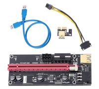 UTHCLO Adaptador Pci-E Riser Cable de Datos USB Pcie 1X a 16X Tarjeta Vertical Doble Conector 6Pin Azul para Extensión y Minería en PC
