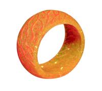 UTHCLO Anillo de Resina Efecto Craquelado y Luz Nocturna Color Naranja Talla 7 Ligero y Decorativo para Mujer Adecuado para Fiestas y Uso Diario