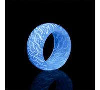 UTHCLO Anillo Luminoso de Resina Azul Claro Tamaño 9 Efecto Grieta Brillante, Anillo Pequeño para Mujer, Luces Nocturnas Decorativas, Adecuado para Fiestas y Uso Diario