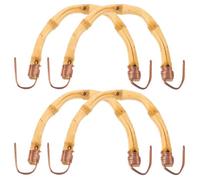 UTHCLO Asas de Tetera Retro de Bambú y Metal, 4 Piezas, Soporte Fuerte y Fácil Instalación, Accesorios para Teteras en Cocina, Compatible 9-10 Cm entre Asas