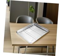 UTHCLO Bandeja de Acero Inoxidable con Rejilla para Hornear y Escurrir Placa para Barbacoa Accesorio de Cocina Resistente y Fácil de Limpiar